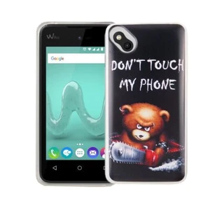 Handy Hülle Motiv Case Schutz Cover für Wiko Sunny Bär Dont Touch + 9H Glas Neu - Afbeelding 1 van 2