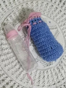 Bottle Cover Warmer Handmade Crochet Yarn Baby Gift for Baby Shower-2 pieces - Picture 1 of 4