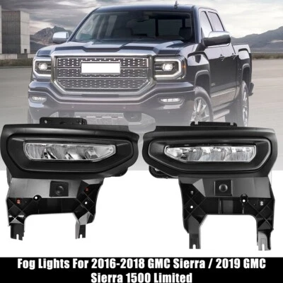LED Fog Lights For 2016-2018 GMC Sierra / 2019 GMC Sierra 1500 Limited w/Switch - Imagem 1 de 4
