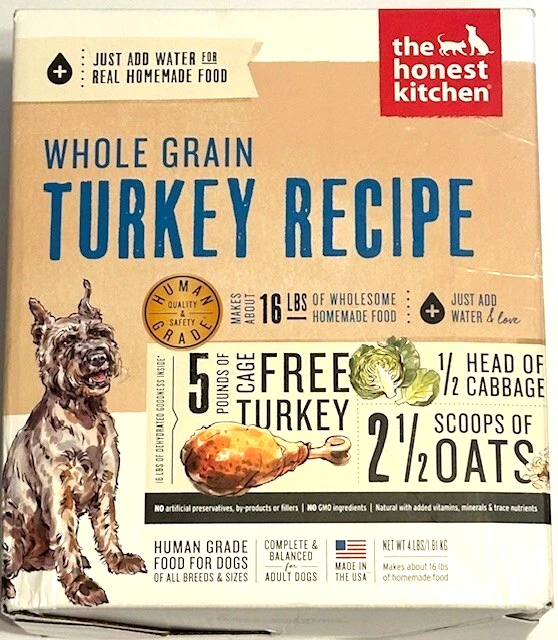 The Honest Kitchen Dehydrated Whole Grain Turkey Recipe 4lbs makes 16lbs of Food - Image 1 of 1