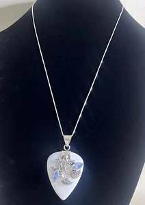 Boho 925 Achat & CZ Anhänger 22" 925 Sterling Silber Halskette 23g - Bild 1 von 5