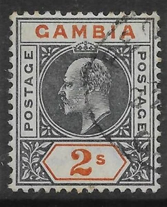 GAMBIA SG54 1902 2/= PIZARRA PROFUNDA Y NARANJA USADA - Imagen 1 de 1