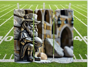 20 Oz Leprechaun Statue Norte Dame Stainless Steel Tumbler With Metal Straw - Picture 1 of 3