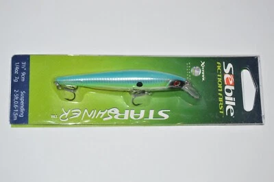 sebile star shiner bass suspending jerkbait 3 1/2" 1/4oz smokin blue chrome - Image 1 of 4