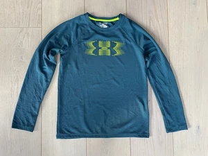 UNDER ARMOUR Boys T-Shirt YXL 14-16Y Long Sleeve Allseason Gear Loose Teal Green - Picture 1 of 12