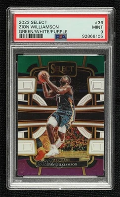 2023 Panini Select Concourse Green White Purple Prizm Zion Williamson PSA 9 MINT - Image 1 of 3