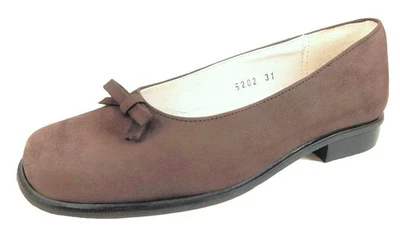 DE OSU - España - Zapatos de vestir de cuero marrón para niñas - Ballet planos -Europeos -Talla 13 Foto 1 de 4