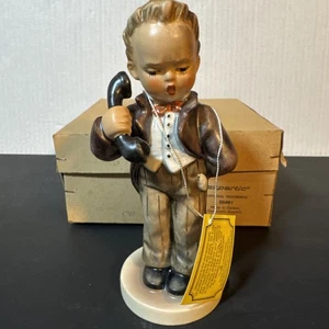 Goebel Hummel 124/1 “Hello” Figurine TMK5 1980 Large Boy Phone W Germany w/Box - Picture 1 of 5