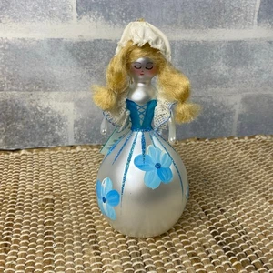 RARE Vintage Blonde De Carlini Italian Hand Blown Glass Christmas Ornament Blue - Picture 1 of 20