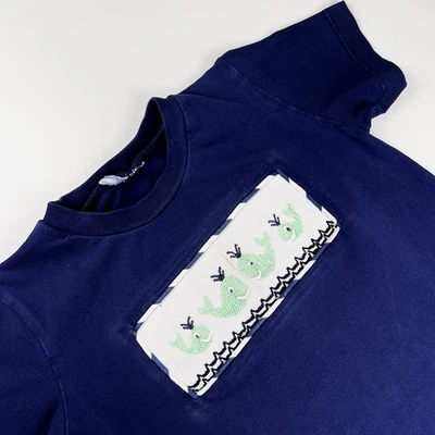 Vintage Smocked Whales Navy Blue Shirt Boys Size 2T - Image 1 of 4