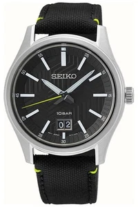 SEIKO SUR517P1,Men Quartz,Dark Dial,Stainless,Strap,Sapphire,Date,100m WR,SUR517 - Picture 1 of 2