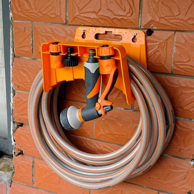 Garden Hose Hanger Wall Mount Water Hose Plastic Holder Reel Storage for Outdoor - Image 1 of 4