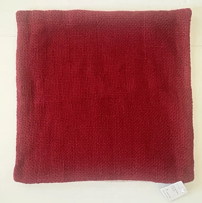 NWT Pottery Barn Faye Textured Linen 20" Square Throw Pillow Cover Cardinal Red - Image 1 of 3