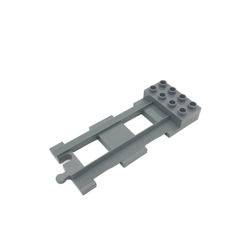 Lego® Duplo TRAIN Tracks GREY (DBG) Track End with 2 x 4 Plate on One End - Image 1 of 1