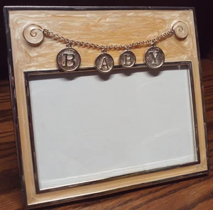 FOTORAHMEN Elegant Kunstmarmor + Kette mit Baby Charms für 4"x6" Bild Dekor q29 - Bild 1 von 4