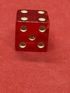 Vintage Red Bakelite Dice Clear Single - Picture 1 of 4