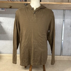 Maglione manica lunga Eddie Bauer Henley felpa con cappuccio maglietta uomo XL marrone - Foto 1 di 4