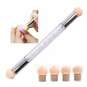 4X Sponge Heads Nail Pen Dual Tipped Ombre DIY Gradient Gel Color Nail Art Brush - Picture 1 of 19