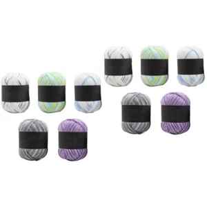 10 Rolls of Multicolor Gradient Cotton Yarn Crochet Thread Knitting Three-ply - Picture 1 of 12