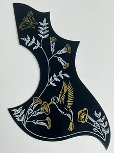 For fit Gibson Hummingbird Acoustic Self Adhesive Guitar Pickguard Sheet,Black - Picture 1 of 3