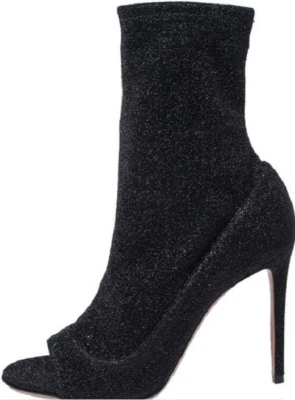 Nuevos Botines AQUAZZURA Negro Brillo Tela Lúrex Eclair Italia UE 40 ($765) Foto 1 de 4