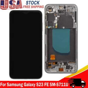 Per Samsung Galaxy S23 FE SM-S711U OLED LCD Display Touch Screen Digitalizzatore + Frame - Foto 1 di 7