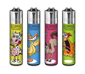 Clipper Classic Encendedor Serie 'Crazy Farm #1' 4 Piezas Encendedores NUEVO Set - Imagen 1 de 2