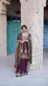 INDIO PAKISTANÍ SALWAR KAMEEZ BODA FIESTA ROPA VESTIDO BOLLYWOOD TRAJE SHARARA - Imagen 1 de 10