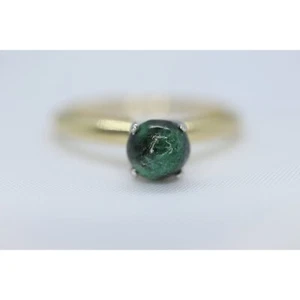 18k Green Agate Jade Jadeite ring. green cabochon ring. st(74/75) - Picture 1 of 5