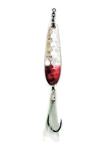 Salmon Spoon McOmie's 3 1/4" Red Tip/Nickel w/Hoochie - Bild 1 von 1
