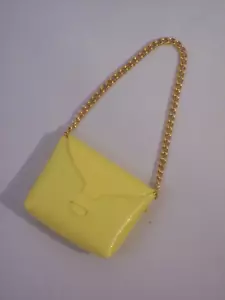 Vintage Barbie Francie Clone Mattel 1964 Yellow gold chain purse Japan NM .99 - Picture 1 of 4