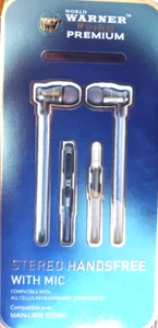 Warner Premium Stereo Handsfree With Mic Gray - Picture 1 of 6