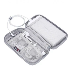 Case Padded Waterproof Pouch Case IN Grey for Powerbank Headphones - Picture 1 of 4