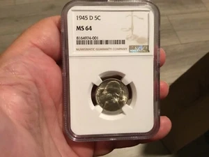1945-D Silver War-Time Jefferson Nickel NGC MS64, Worth a Look! - Picture 1 of 10