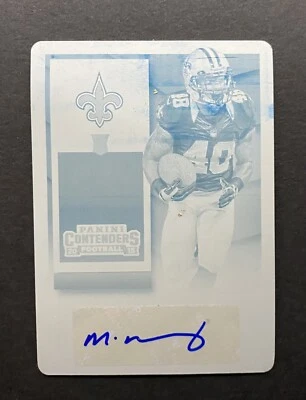 2015 Panini Contenders Marcus Murphy Rookie Ticket Auto Cyan Printing Plate 1/1 - Image 1 of 4