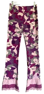 NAARTJIE KIDS Kinder Mädchen lange rosa lila Blumen Hose Rüschen gehäkelt 10 XXXXL - Bild 1 von 8