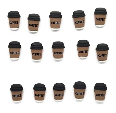 Coffee Cup Thumb Tacks - 15 Handmade Resin Beverage Push Pin For Bulletin Boards - Image 1 of 4