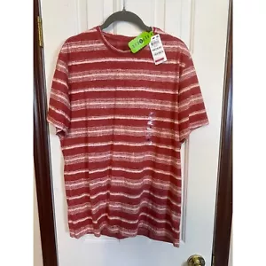 INC International Concepts Striped Casual Tee Crew Neck Short Sleeve Medium - Picture 1 of 4