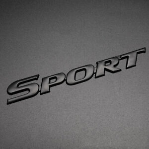 1x Matte Black SPORT Metal Emblem Car Rear Trunk Lid 3D Badge for Highlander