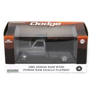 RAW CHASE UNIT 1/64 1985 Ram W350 Dually Flatbed Pickup Truck Black 51576-B - Picture 1 of 1
