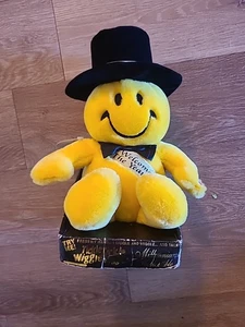Happy New Year - Peluche Smiley Millennium 2000 con cappello superiore e fascia - Nuovo con scatola - Foto 1 di 8