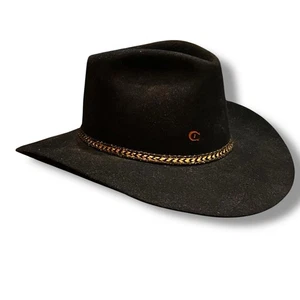 Sombrero Western Charlie 1 Caballo Mezcla Piel Negra Años 90 Hecho en EE. UU. - Imagen 1 de 11