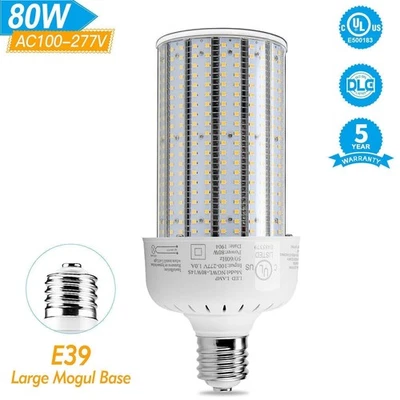 80W E39 LED Corn Bulbs Light Replace 250W MH/HPS/HID Warehouse Shop Light 6000K - Image 1 of 4