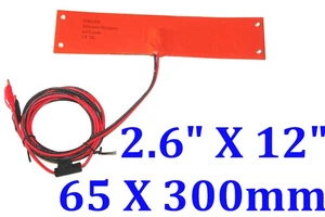 2.6" X 12" 65 X 300mm 12V 100W w/ 70 C Thermostat w/ Eyelets Fuel Filter Heater - Picture 1 of 12