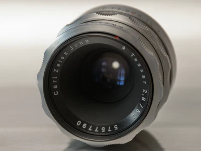 Carl Zeiss Jena German Tessar T 2.8/50 Prime Lens M42 Mount 50mm F/2.8 Adlerauge - Bild 1 von 4