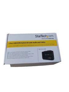 StarTech SV211KUSB 2-Port USB KVM Switch Kit w/ Audio and Cables Brand New - Picture 1 of 7