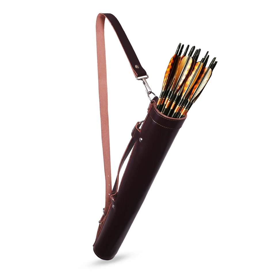 Back/Side Arrow Quiver Genuine Leather Arrow Holder Traditional Handmade Quivers - Image 1 of 3