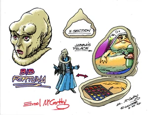 STAR WARS Bib Fortuna + Jabba GALOOB X-Section Playset Color Guide E. McCarthy  - Picture 1 of 2