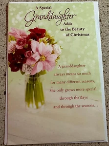 "A Special Granddaughter adds to the beauty of Christmas" Holiday Greeting Card - Picture 1 of 3