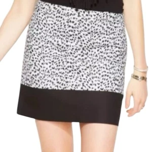Micheal Kor Damen 14 schwarz weiß Animal Print gerade Bleistift gefüttert L Rock - Bild 1 von 8